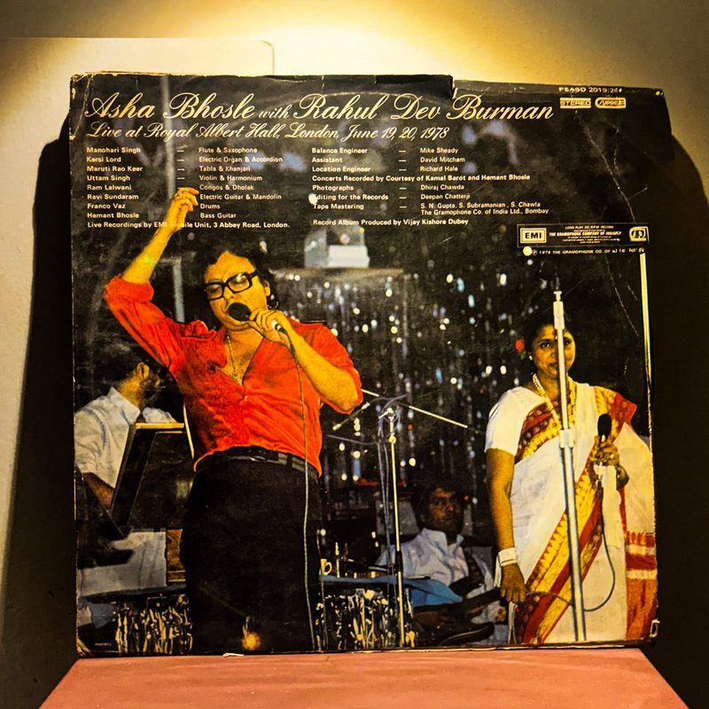 Asha Bhosle — Live at Royal Albert Hall London with Rahul Dev Burman (Back)
