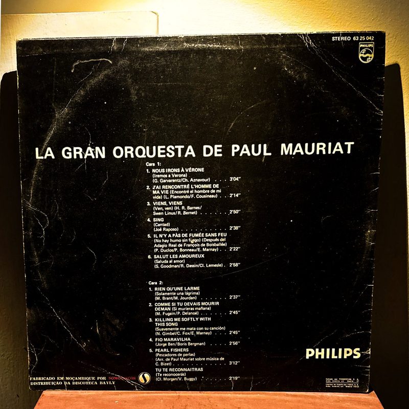 Le Grand Orchestre de Paul Mauriat — Nous Irons à Vérone (Back)