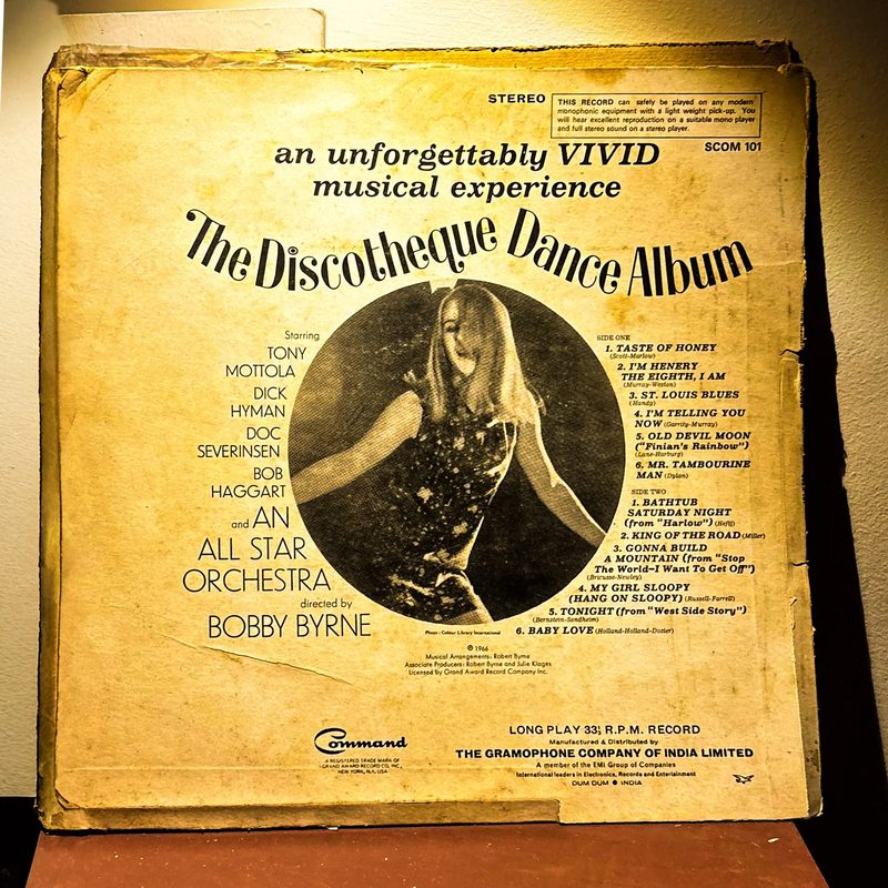 Bobby Byrne and An All Star Orchestra — The Discotheque Dance Album (Back)