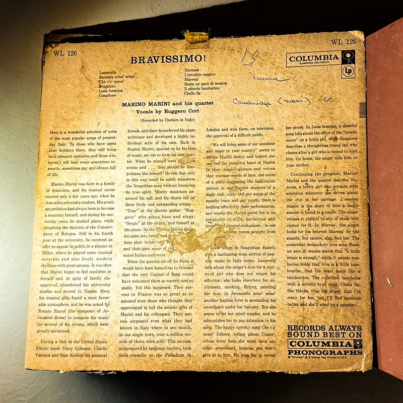 Marino Marini — Bravissimo! (Front)