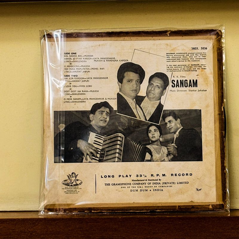 Various (Shankar Jaikishan, music; S.H. Bihari / Shailendra, lyrics) — Sangam (Original Soundtrack) (Back)