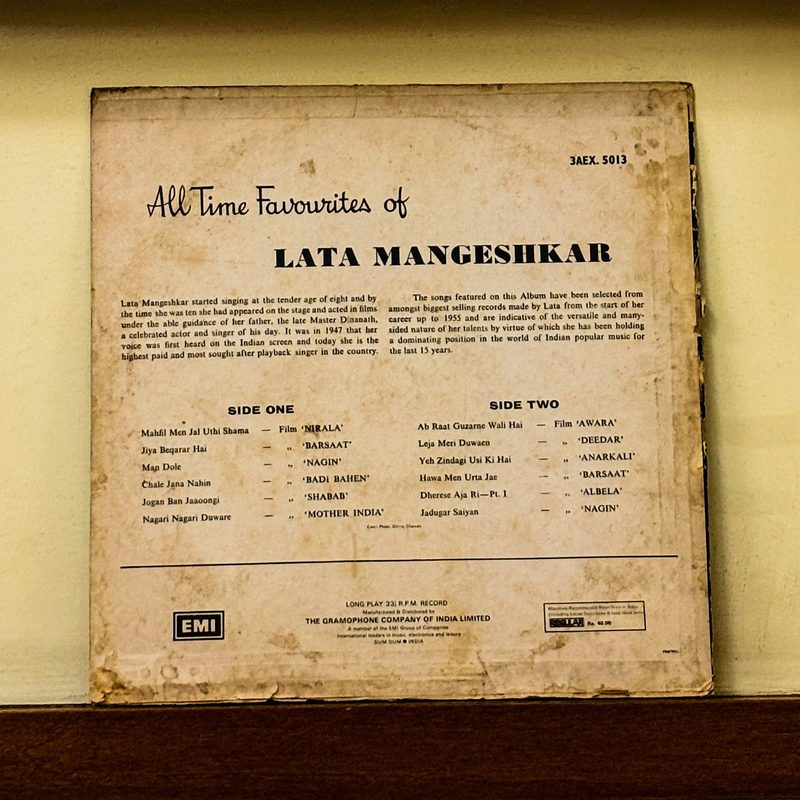 Lata Mangeshkar — All Time Favourites Of Lata Mangeshkar (Back)