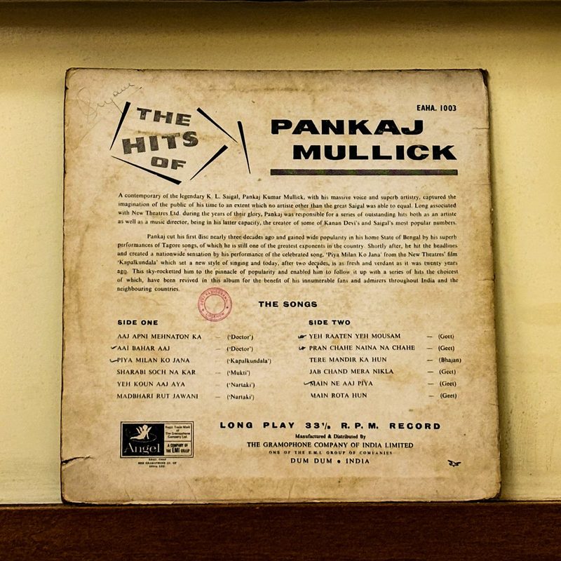 Pankaj Mullick — The Greatest Hits of Pankaj Mullick (Back)