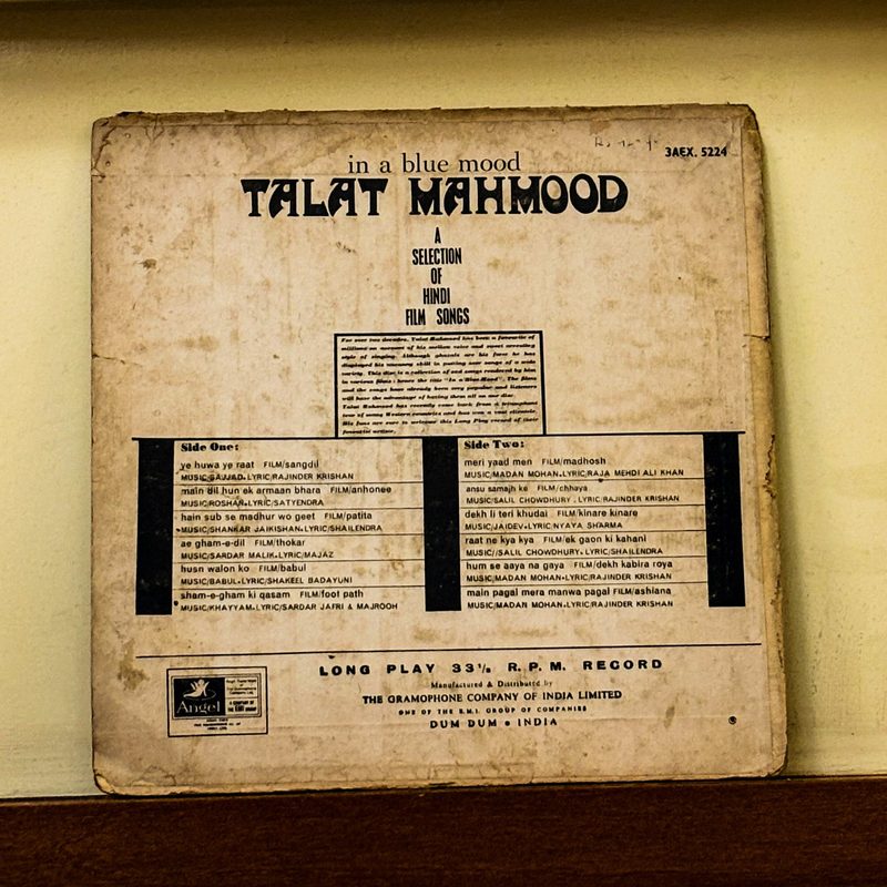 Talat Mahmood — In A Blue Mood (Back)
