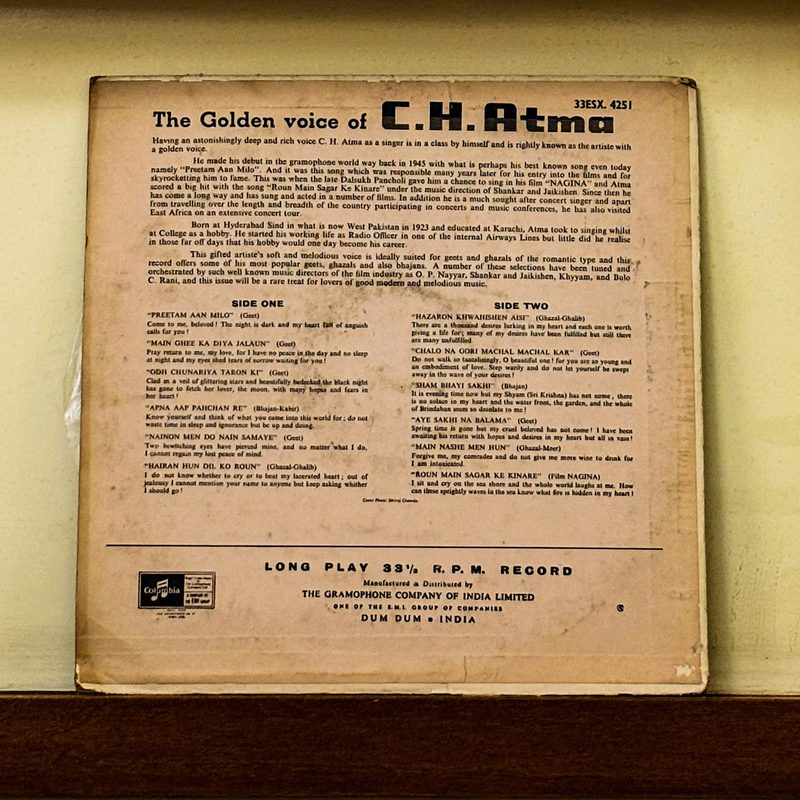 C.H. Atma — Twelve Great Love Songs By C.H. Atma (Back)