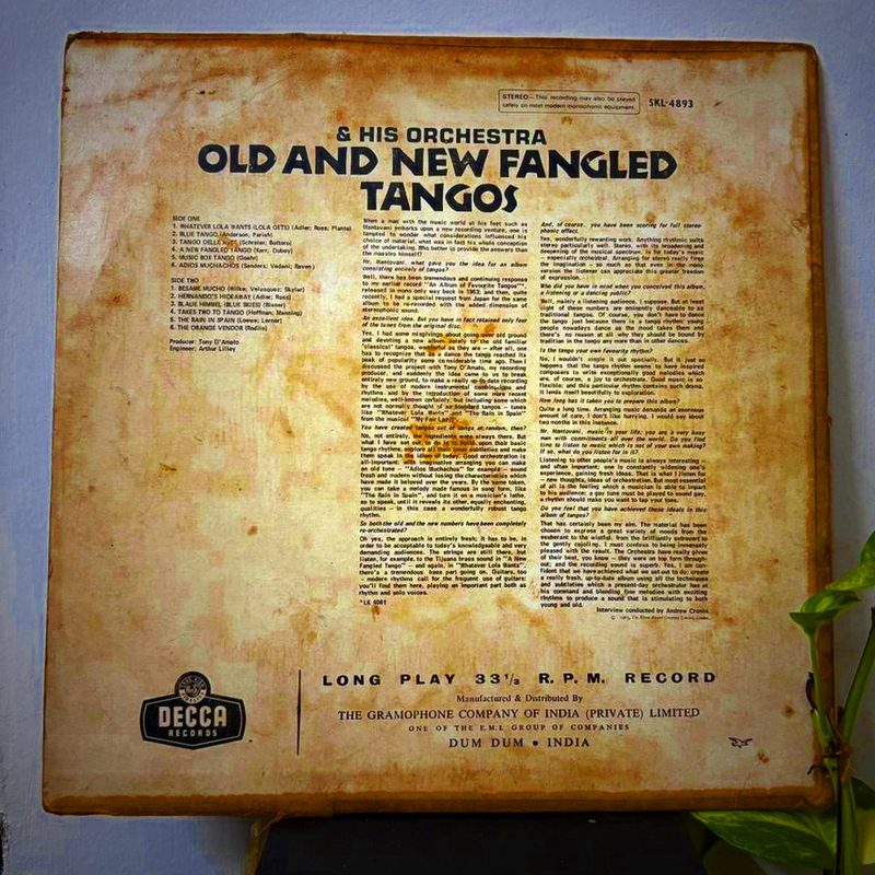 Mantovani And His Orchestra — Old And New Fangled Tangos (Back)