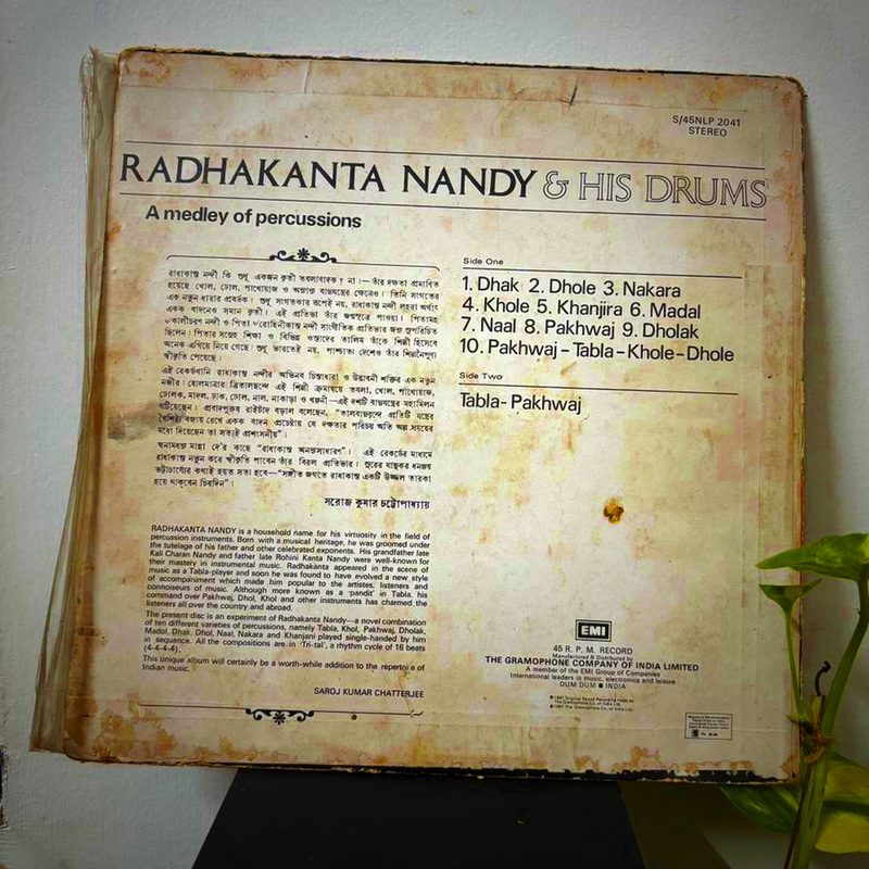 Radhakanta Nandy — A Medley Of Percussions (Back)