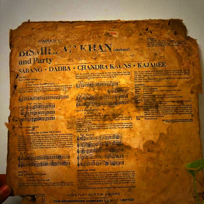 Bismillah Khan — Sarang, Dadra, Chandrakauns, Kajaree (Back)