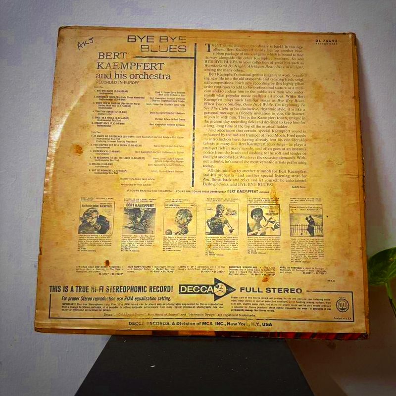 Bert Kaempfert — Bye Bye Blues (Back)