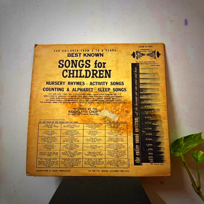The Kiddieland Singers — Best Known Songs For Children (Back)
