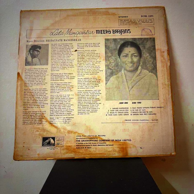 Lata Mangeshkar — Meera Bhajans (Back)