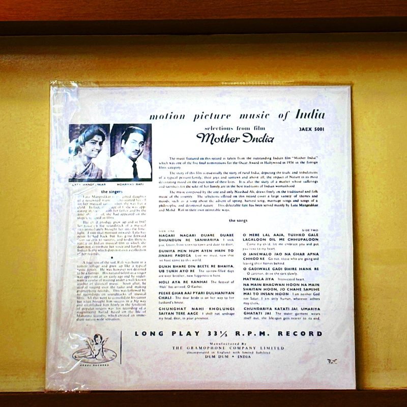 Lata Mangeshkar, Mohd. Rafi & Others — Mother India (Motion Picture Music of India) (Back)