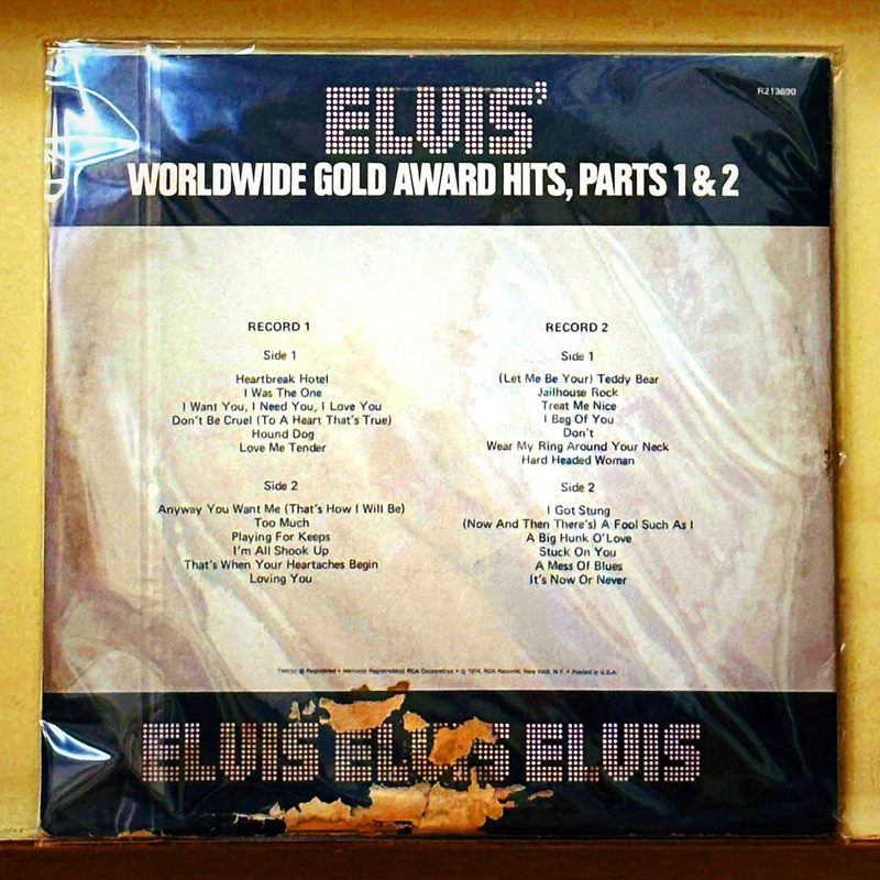 Elvis Presley — Elvis' Worldwide Gold Award Hits, Parts 1 & 2 (Back)