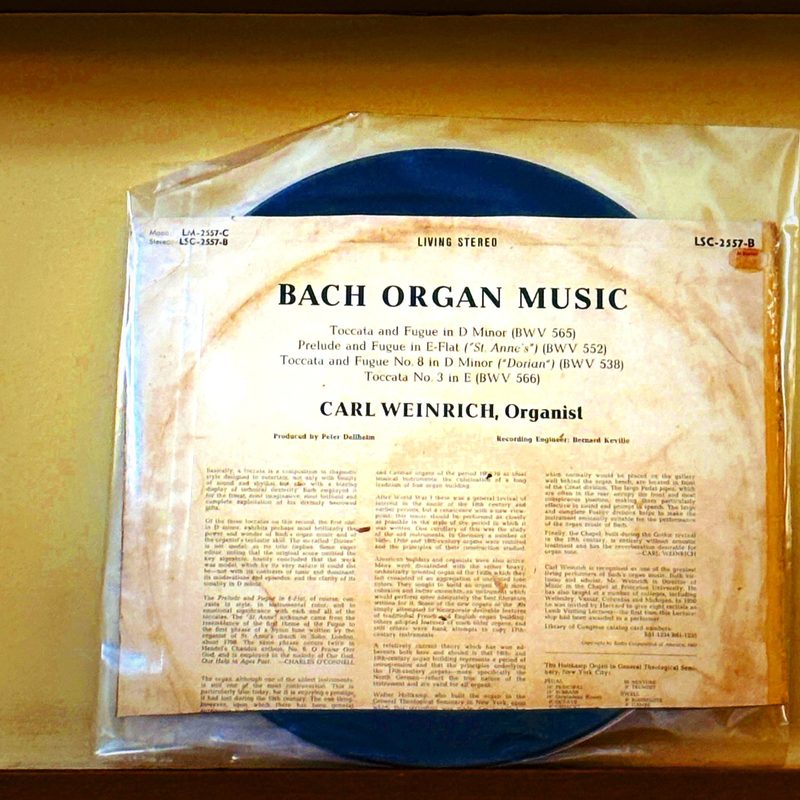 Carl Weinrich — Bach Organ Music (Back)