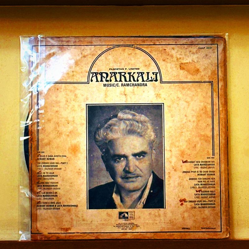 Hemant Kumar, Lata Mangeshkar — Anarkali (Back)