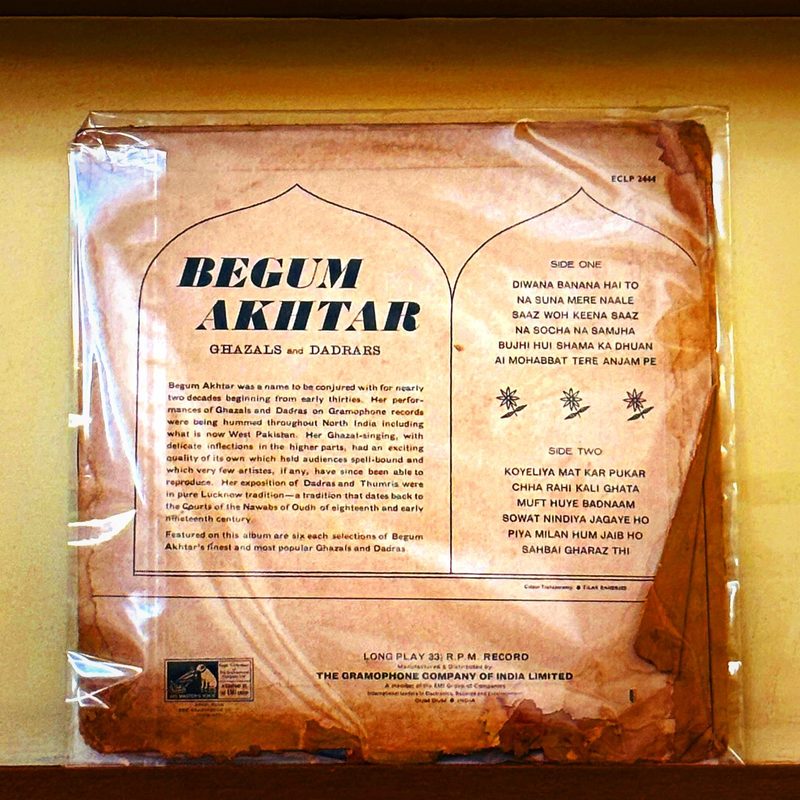 Begum Akhtar — Ghazals and Dadras (Back)