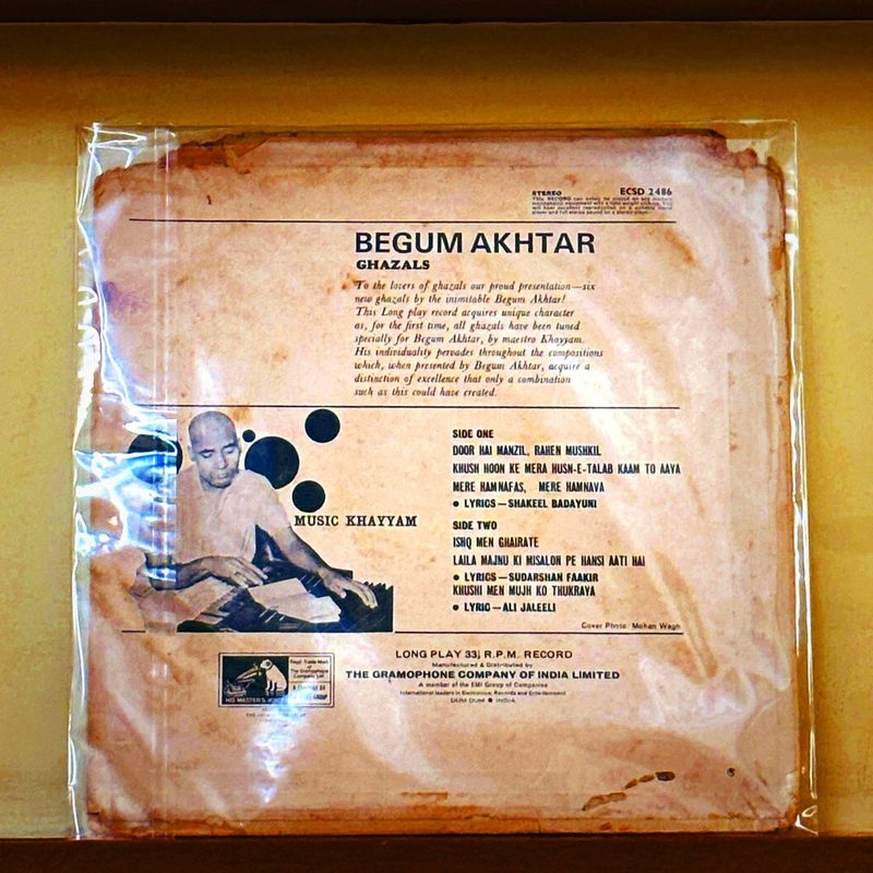 Begum Akhtar — Ghazals (Back)