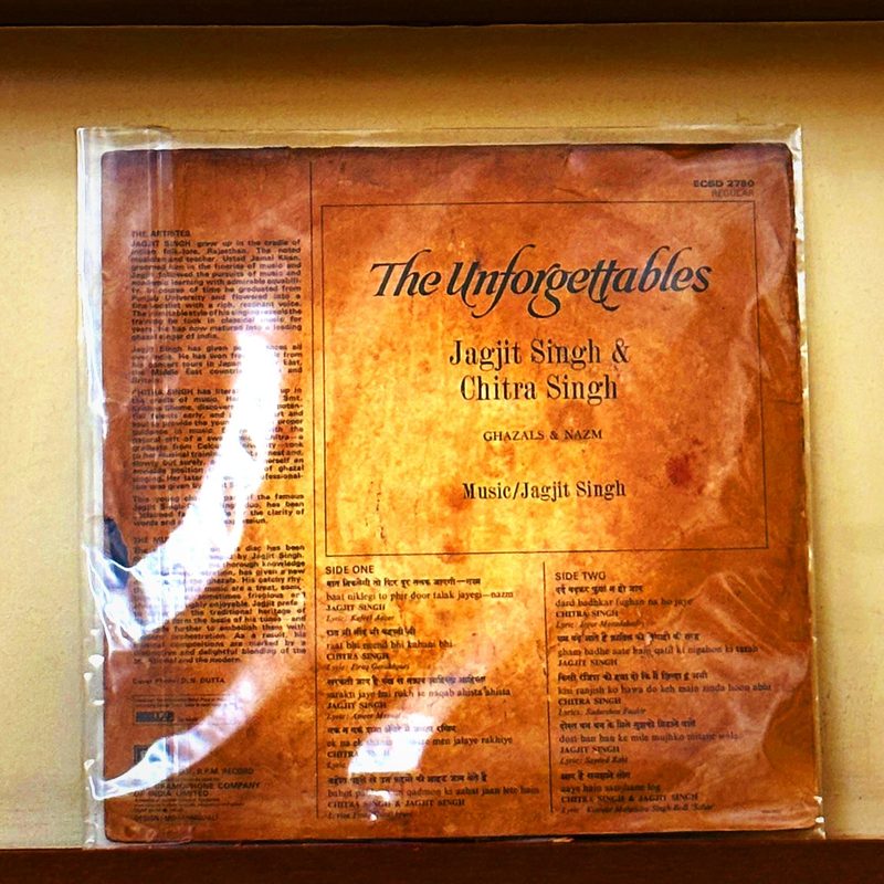 Jagjit Singh & Chitra Singh — The Unforgettables (Back)